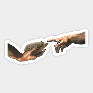 creation of a Hedgehog - michelangelo's parody Sticker